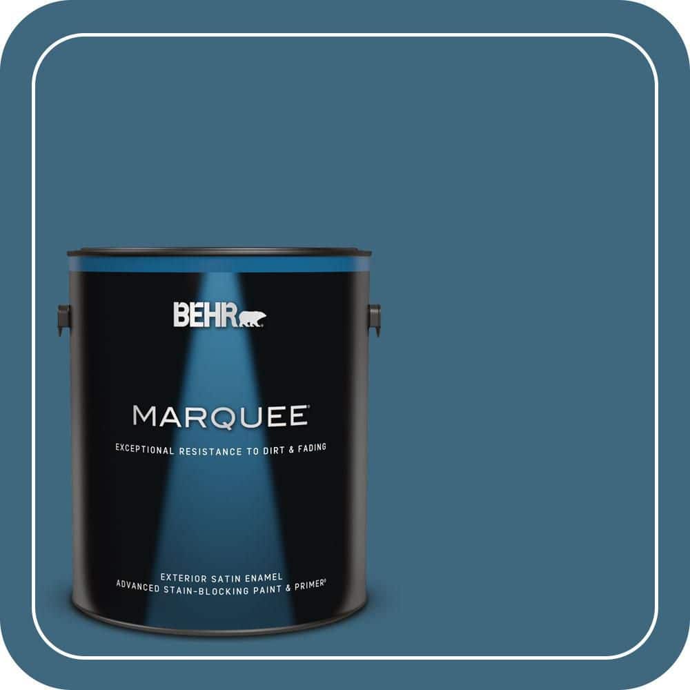 BEHR MARQUEE 1 gal. #MQ5-61 Ocean Storm Satin Enamel Exterior Paint & Primer (1)