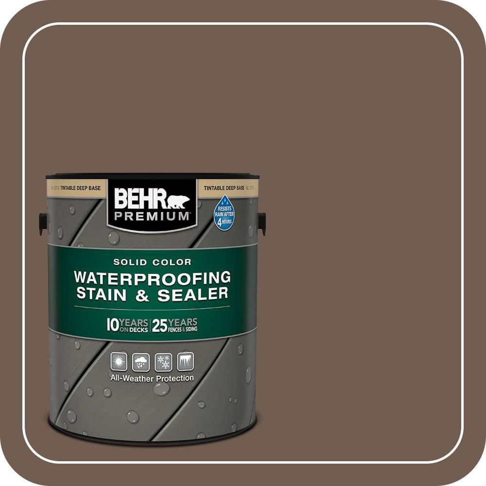 BEHR PREMIUM 1 gal. #PFC-35 Rich Brown Solid Color Waterproofing Exterior Wood Stain and Sealer (1)