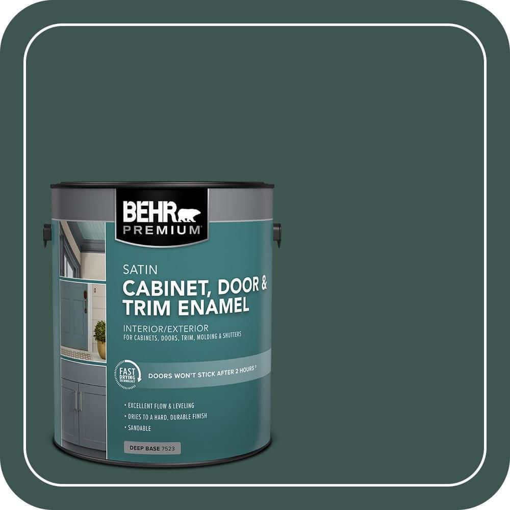 BEHR PREMIUM 1 gal. #HDC-CL-21A Dark Everglade Satin Enamel Interior/Exterior Cabinet, Door & Trim Paint