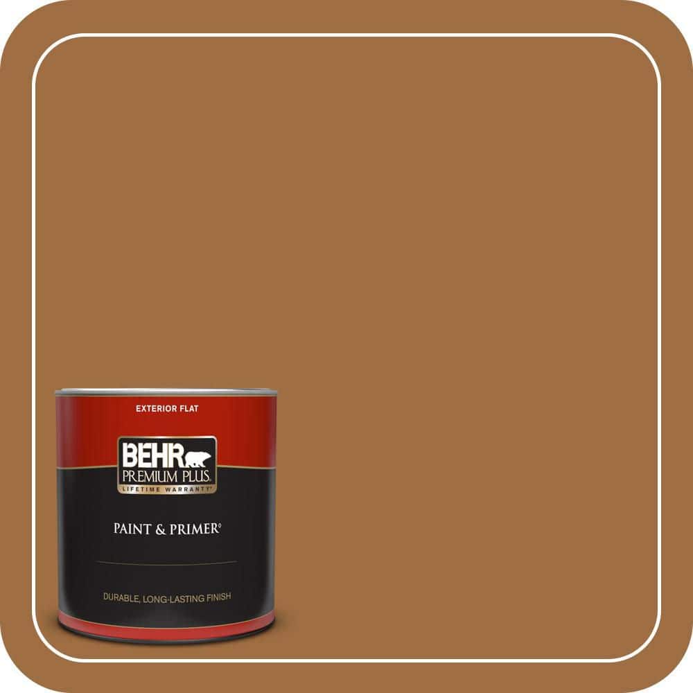 BEHR PREMIUM PLUS 1 qt. #S250-6 Desert Clay Flat Exterior Paint & Primer