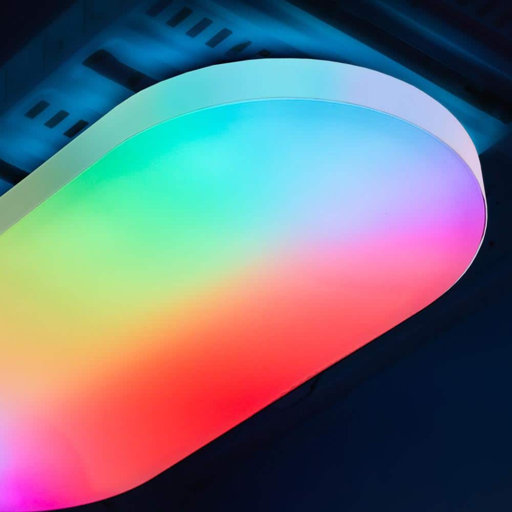 LIFX 26 in. Oval Capsule Smart White Multi-Color WiFi Selectable LED Flush Mount Ceiling Light Works Alexa/Hey Google/HomeKit (4)