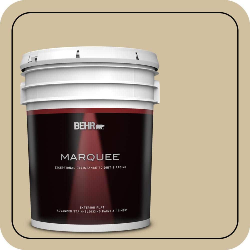 BEHR MARQUEE 5 gal. #S320-3 Final Straw Flat Exterior Paint & Primer
