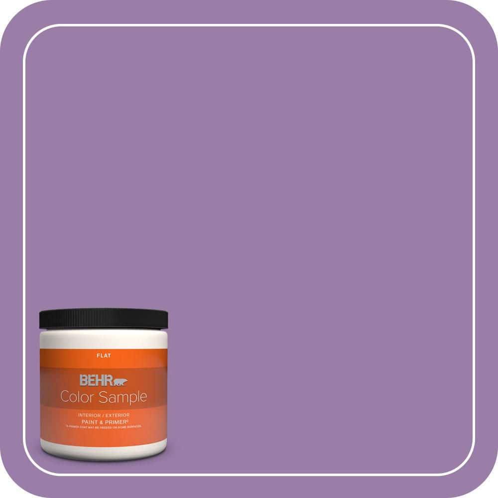 BEHR PREMIUM PLUS 8 oz. #MQ4-61 Lilac Intuition Flat Interior/Exterior Paint & Primer Color Sample