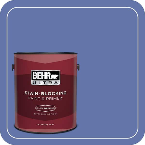 BEHR ULTRA 1 gal. #600B-6 Sudden Sapphire Extra Durable Flat Interior Paint & Primer (2)