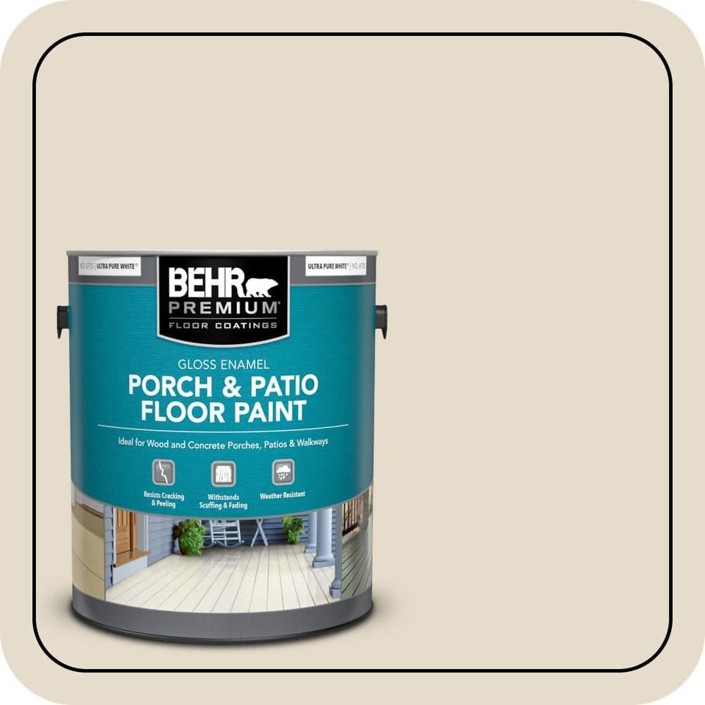 BEHR PREMIUM 1 gal. #ECC-21-1 Desert Plain Gloss Enamel Interior/Exterior Porch and Patio Floor Paint