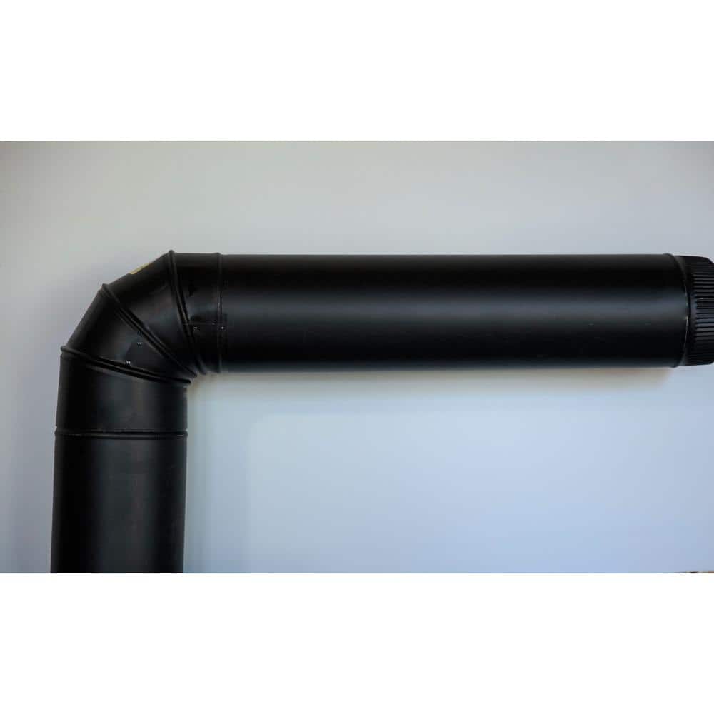 Master Flow 6 in. x 24 in. Black Stove Pipe (2)