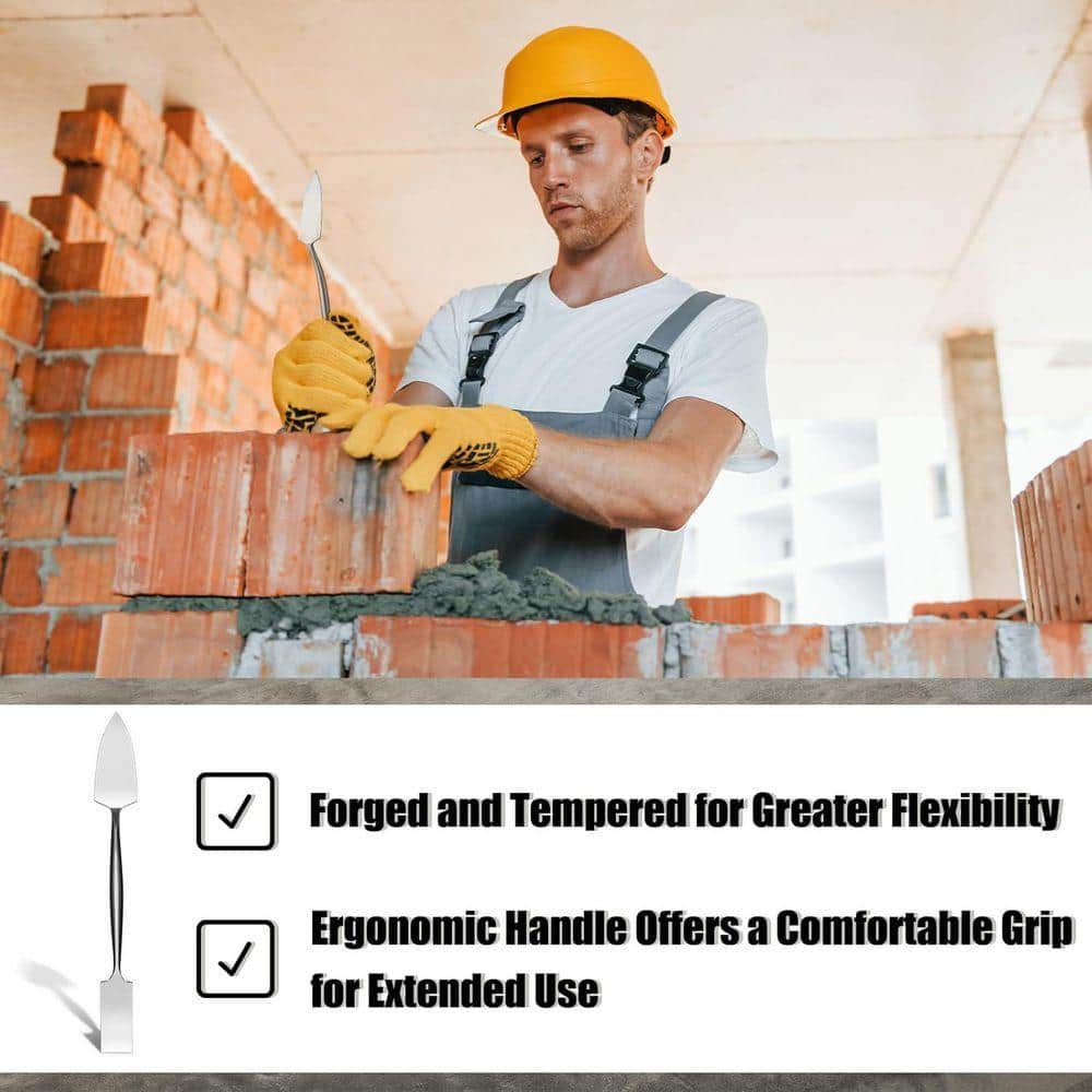 KIWDZFU 11 x 1.57 Forged Steel Trowel with Comfortable Handle for Concrete, Plaster, Glazing, Patchwork, Archeology (3)