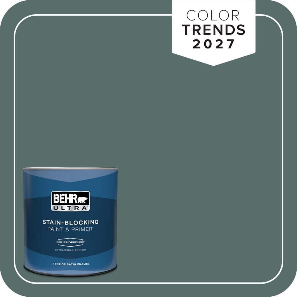 BEHR ULTRA 1 qt. #N430-6A Hidden Gem Extra Durable Satin Enamel Interior Paint and Primer