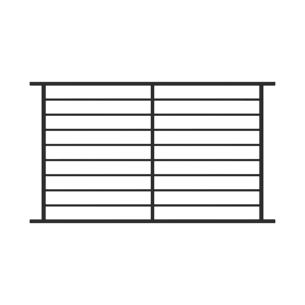 FORTRESS Fe26 Axis 40 in. H x 6 ft. W Black Steel Rail Panel (1)