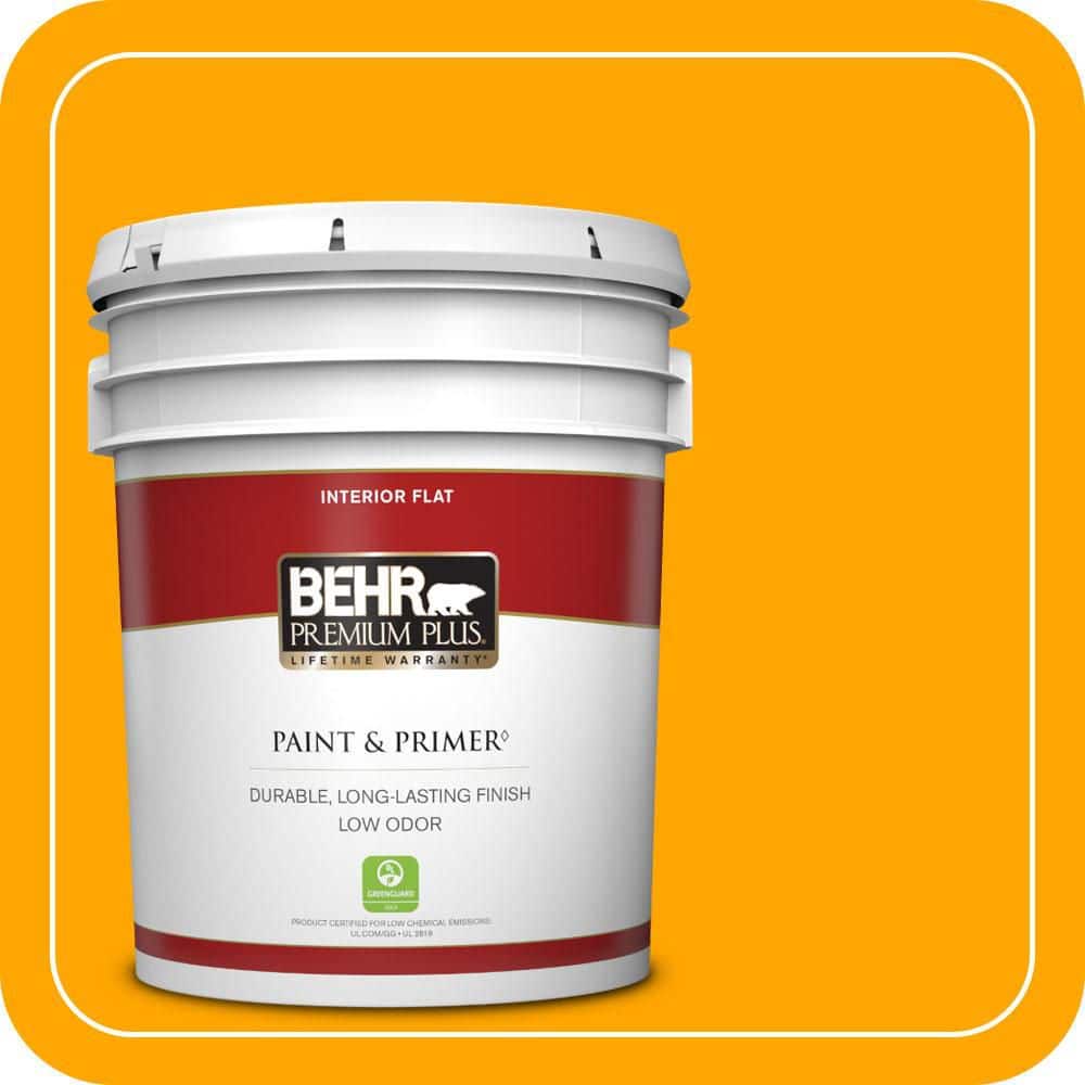 BEHR PREMIUM PLUS 5 gal. #S-G-330 Instant Delight Flat Low Odor Interior Paint & Primer