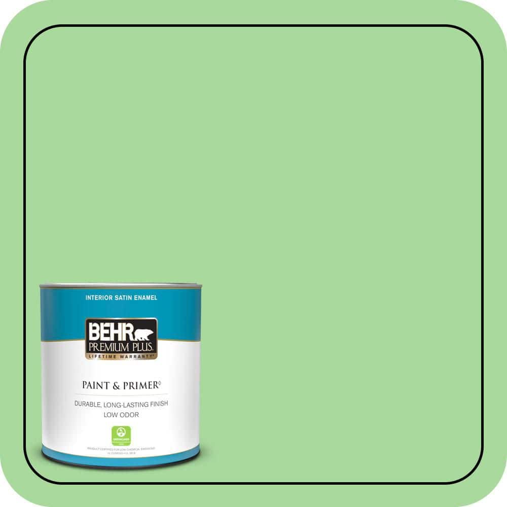 BEHR PREMIUM PLUS #440B-4 Cool Aloe Enamel Interior/ & Primer Color Sample (1)