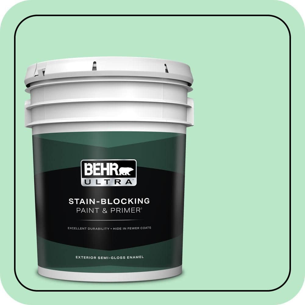 BEHR ULTRA 5 gal. #460A-3 Canton Jade Semi-Gloss Enamel Exterior Paint & Primer