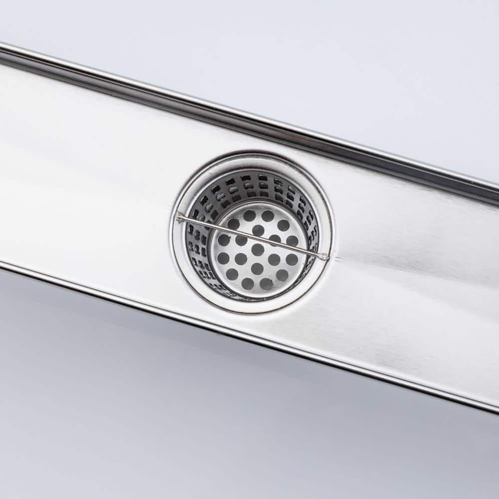 Tahanbath 2.75 in W x 36 in D Stainless Steel Decorative Drain Cover with Brushed Nickel (3)