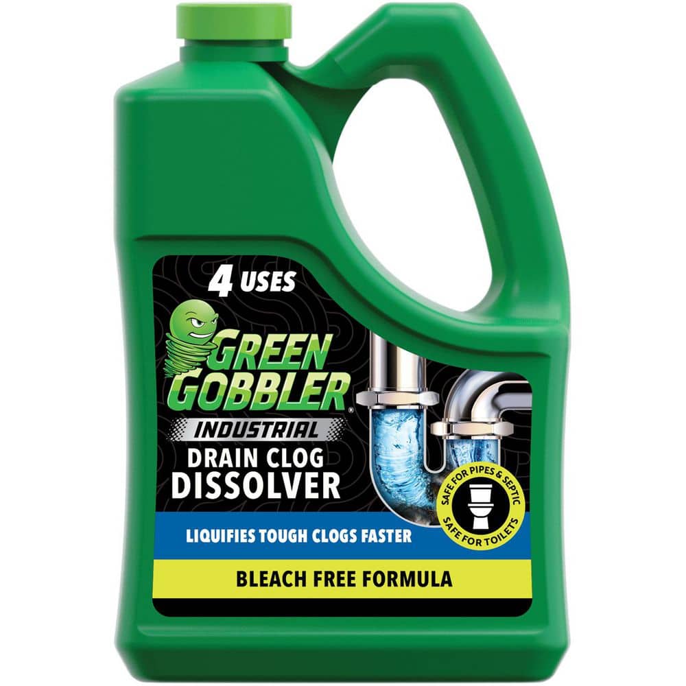 Green Gobbler 64 oz. Industrial Strength Gel Hair Clog Remover for Toilet, Tub, Shower and Sink Drains Drain Cleaner