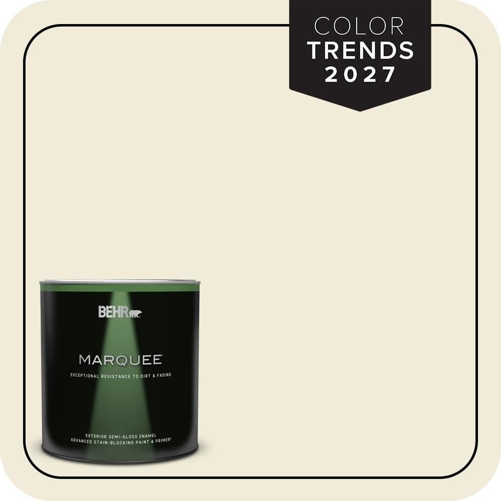 BEHR MARQUEE 1 qt. #PPU7-13 Coastal Beige Semi-Gloss Enamel Exterior Paint & Primer