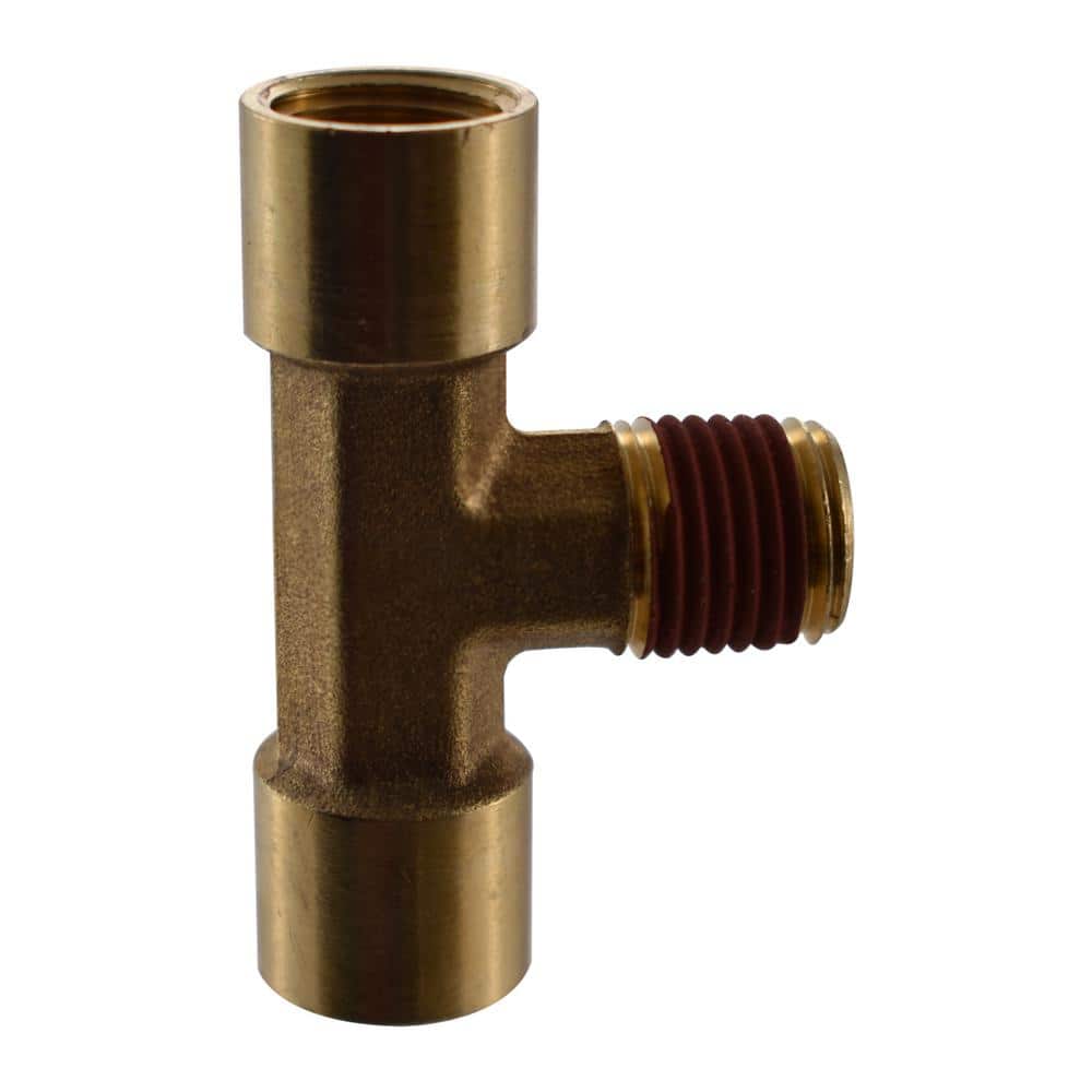 Husky 1/4 in. Female x 1/4 in. Female x 1/4 in. Male Brass Tee Fitting (3)