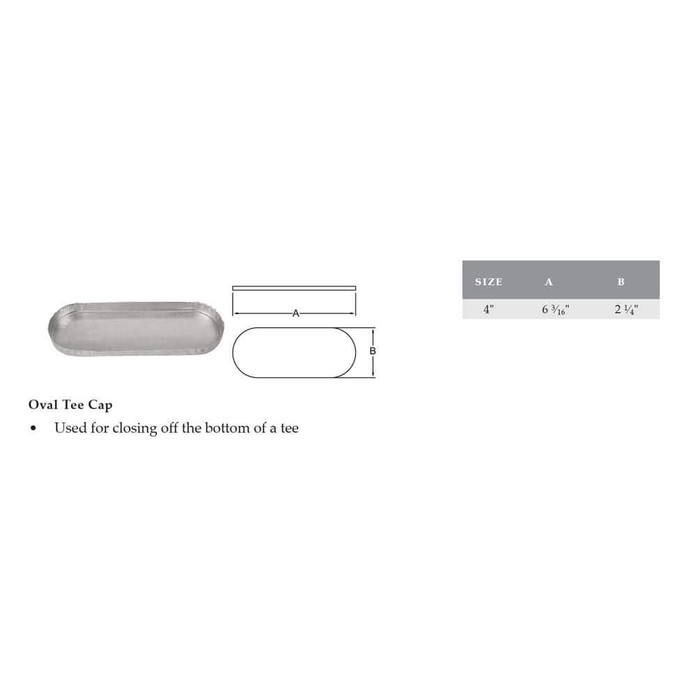 American Metal Products 4 in. Oval Tee Cap (2)