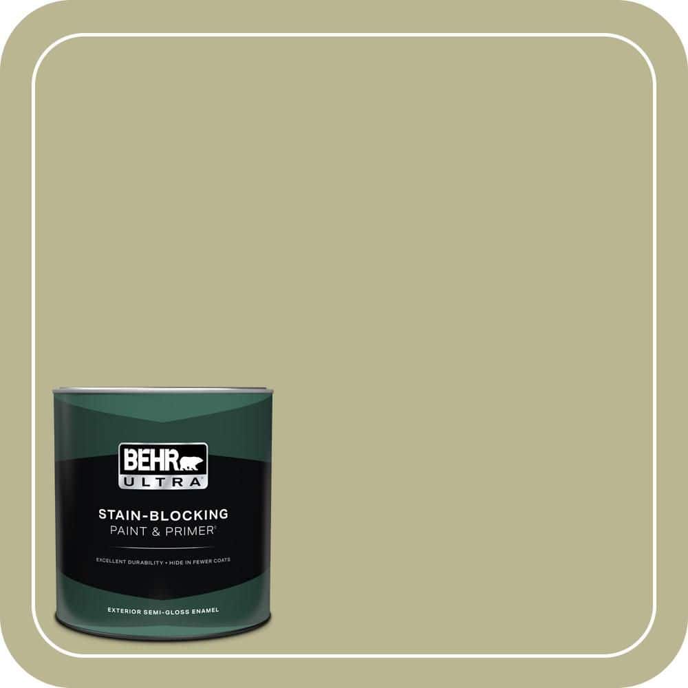 BEHR ULTRA 1 qt. #MQ6-56 Lichen Semi-Gloss Enamel Exterior Paint & Primer