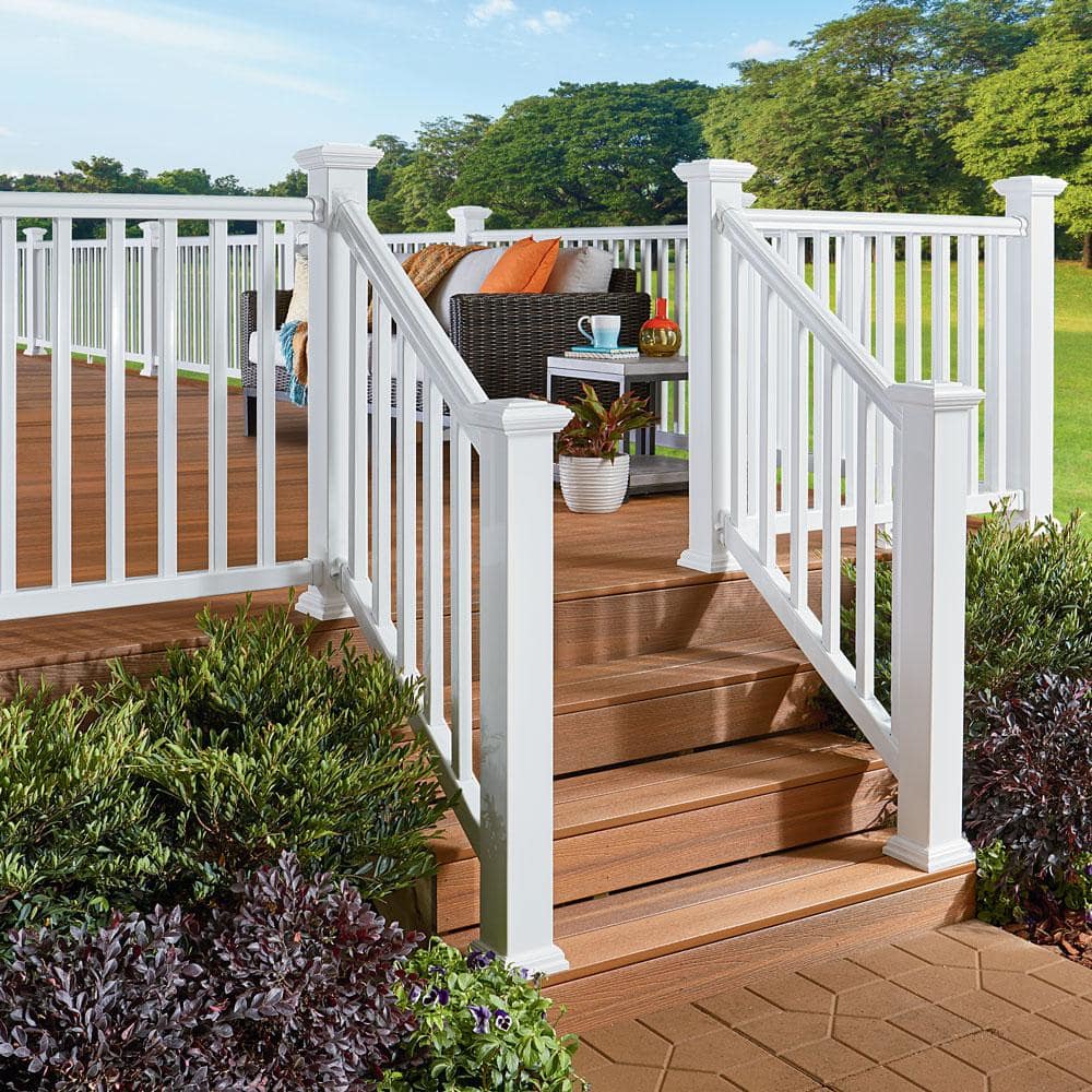 Fiberon ArmorGuard Deluxe White Plastic Stair Rail Hardware Kit (2)