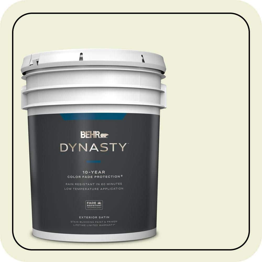BEHR DYNASTY 5 gal. #P360-1 Budding Leaf Satin Enamel Exterior Stain-Blocking Paint & Primer