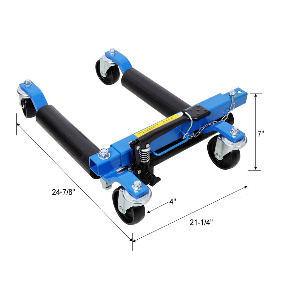 maocao hoom Skates Vehicle Positioning Hydraulic Tire Jack With Foot Pedal Lift Hydraulic Car Wheel Dolly, 1500 lbs. (Set of 2) (2)