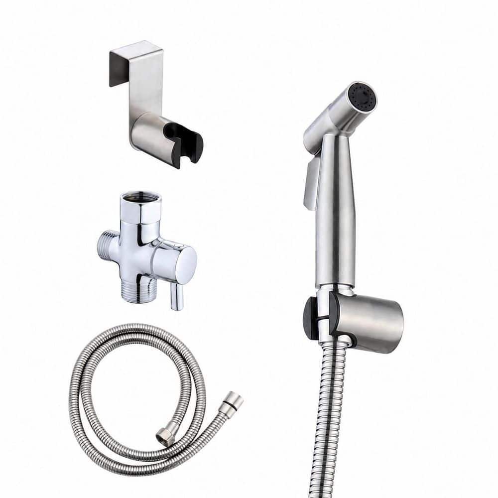 Anqtovp Handheld Bidet Sprayer Attachment for Toilet with Adjustable Water Pressure, 304 Stainless Steel Hose Included (1)