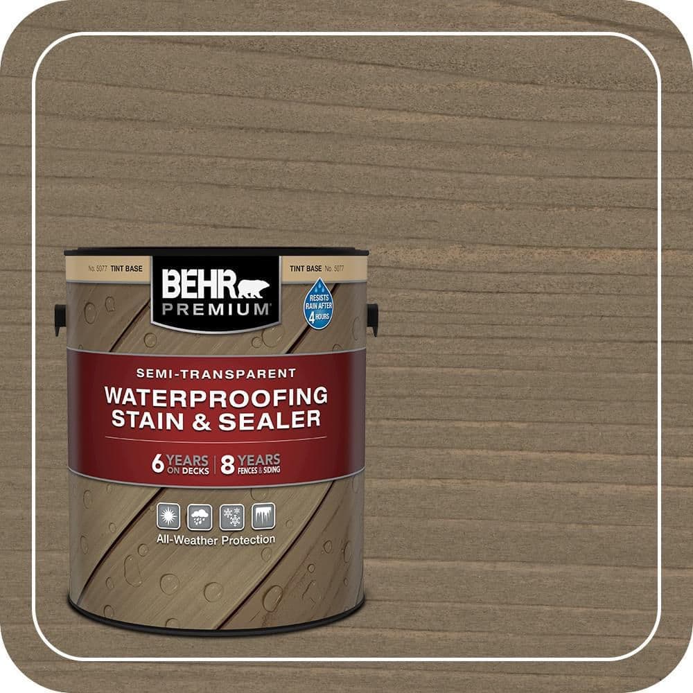 BEHR PREMIUM 1 gal. #ST-125 Stonehedge Semi-Transparent Waterproofing Exterior Wood Stain and Sealer (1)