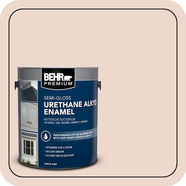 BEHR PREMIUM 1 gal. #S210-1 Nutmeg Frost Urethane Alkyd Semi-Gloss Enamel Interior/Exterior Paint (2)