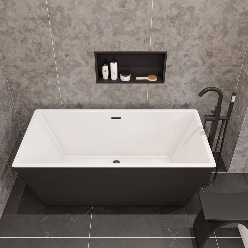 ALFI BRAND Matte Black 24 in. x 12 in. Stainless Steel Niche (3)