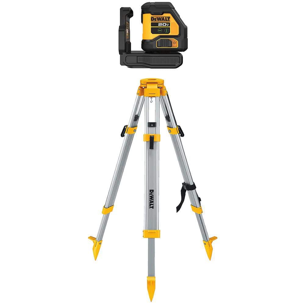DEWALT 20V 180 ft. Green Self-Leveling Cross-Line Laser Level and Construction Tripod for Laser Level