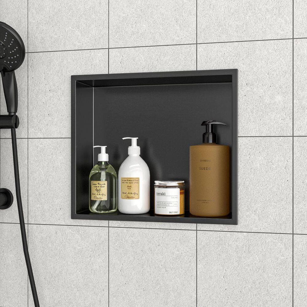 Boosicavelly 15 in. W x 13 in. H x 4 in. D Shower Niche Set of 1 Piece in Gunmetal Black (3)
