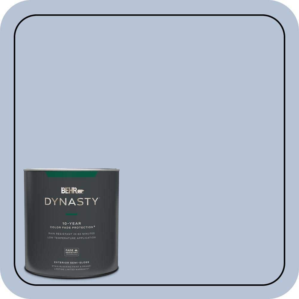 BEHR DYNASTY 1 qt. #610C-3 Virginia Blue Semi-Gloss Enamel Exterior Stain-Blocking Paint & Primer