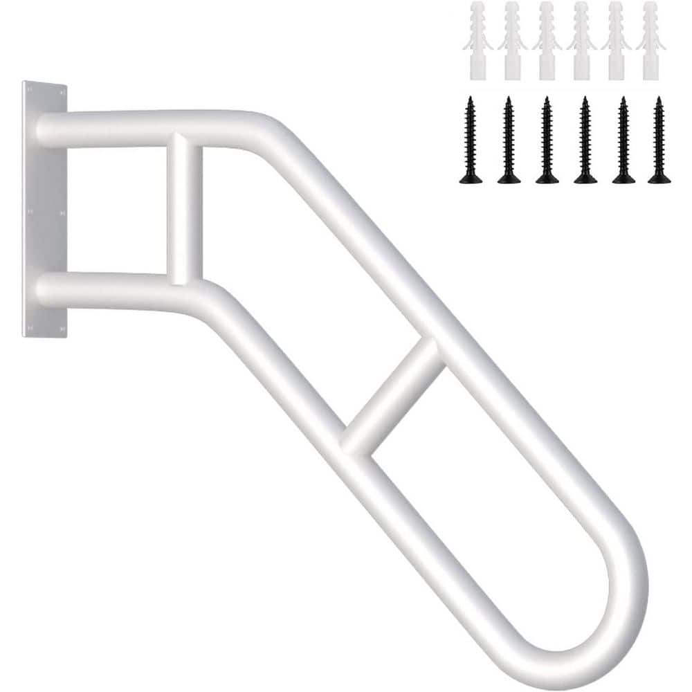 Afoxsos 27 U-Shaped Wall Mounted Stair Handrail with Anti-Skid Crossbars for 1-3 Steps Outdoor and Indoor Safety Railing Metal (1)