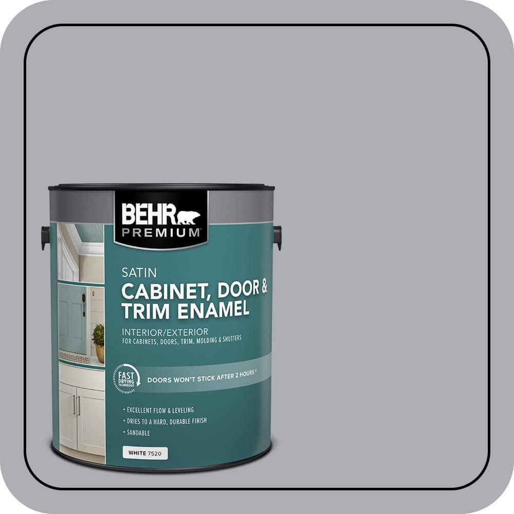 BEHR PREMIUM 1 gal. #760E-3 Gray Timber Wolf Satin Enamel Interior/Exterior Cabinet, Door & Trim Paint
