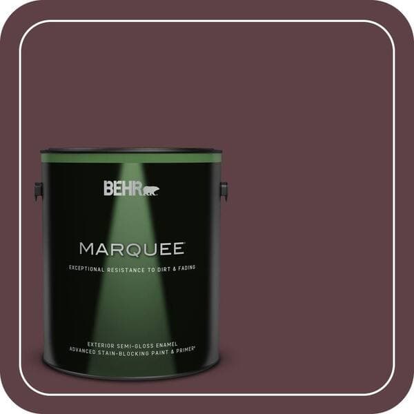 BEHR MARQUEE 1 gal. #MQ1-49 Raspberry Truffle Semi-Gloss Enamel Exterior Paint & Primer (2)