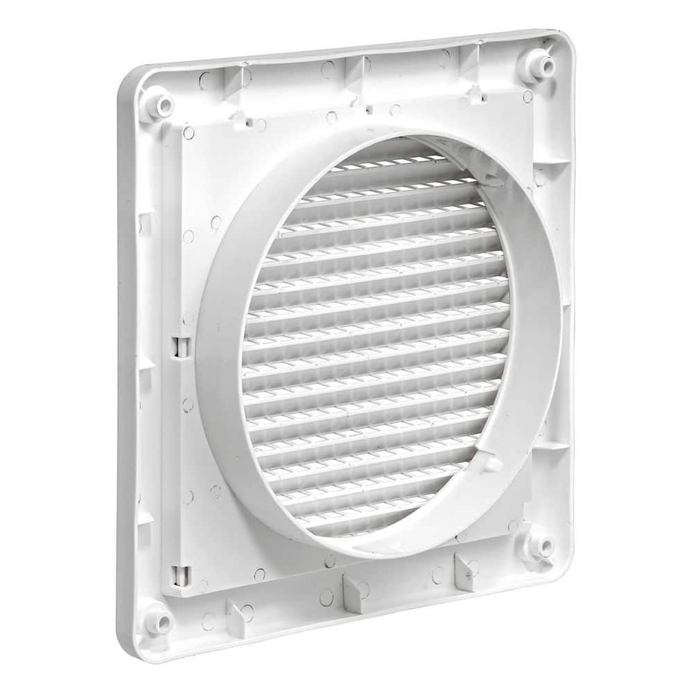 Lambro 6 in. White Plastic Fresh Air Intake Vent with Mini Louvers and Removable Screen, White (3)