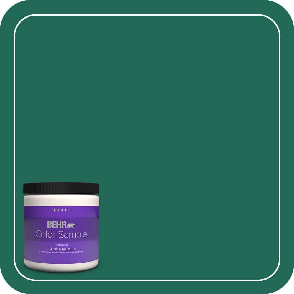 BEHR PREMIUM PLUS #S-H-480 Forest Rain Enamel Interior/Exterior Paint & Primer Color Sample (1)