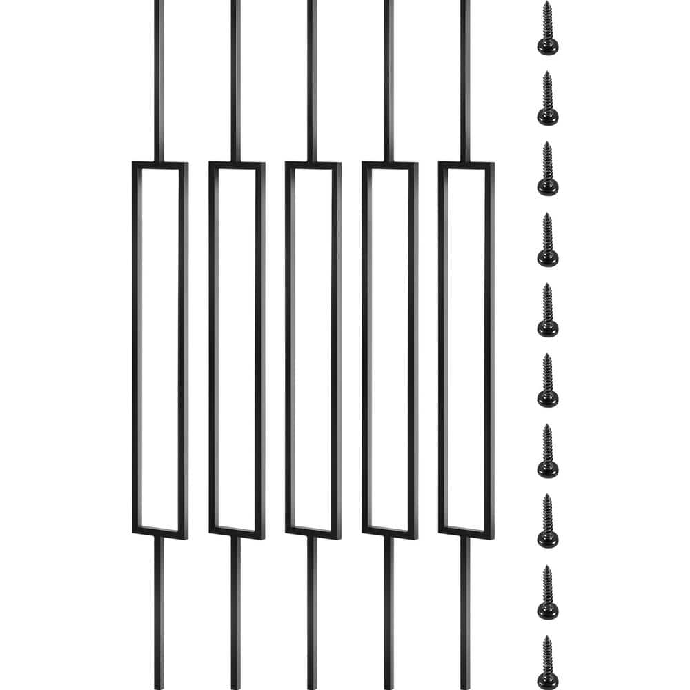 SKYSHALO 44 in. L x 0.5 in. W Deck Balusters 10-Pack Metal Deck Spindles Iron Deck Railing for Wood and Composite Deck Stylish (1)