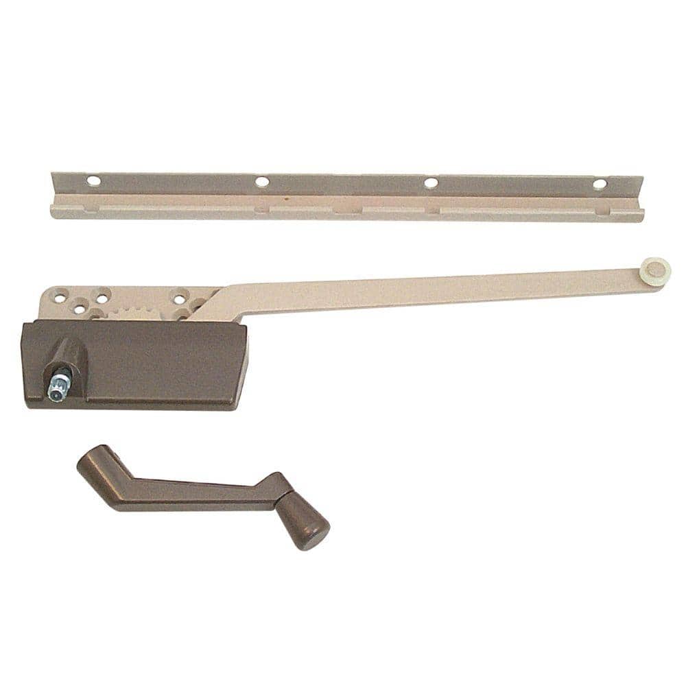 Prime-Line 9-1/2 in. Bronze Left-Arm Wood Casement Operator with Track