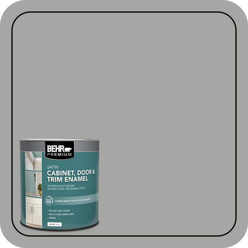 BEHR PREMIUM 1 qt. #PPU24-18 Great Graphite Satin Enamel Interior/Exterior Cabinet, Door & Trim Paint