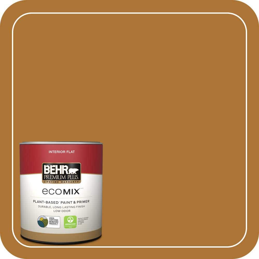 BEHR PREMIUM PLUS 1 qt. #S-H-320 Enchanting Ginger Flat EcoMix Plant-Based Interior Paint & Primer (1)