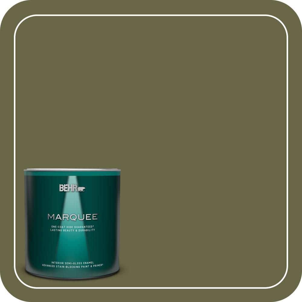 BEHR MARQUEE 1 qt. #S350-7 Cedar Glen One-Coat Hide Semi-Gloss Enamel Interior Paint & Primer