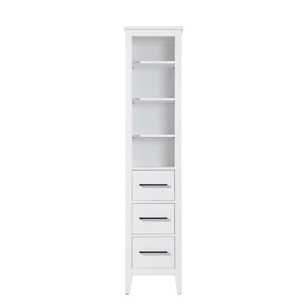 TIMELESS HOME 16 in. W x 18 in. D x 72 in. H White Freestanding Linen Cabinet (1)