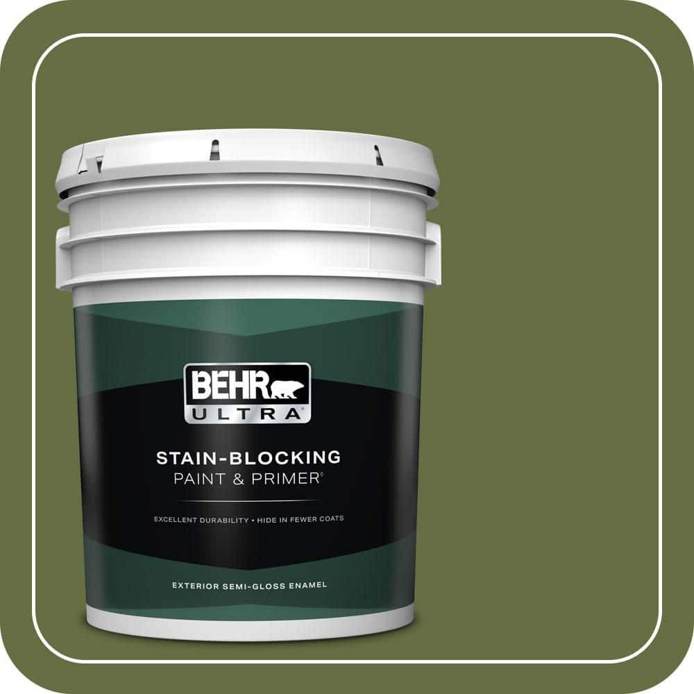BEHR ULTRA 5 gal. #MQ6-62 Coconut Grove Semi-Gloss Enamel Exterior Paint & Primer