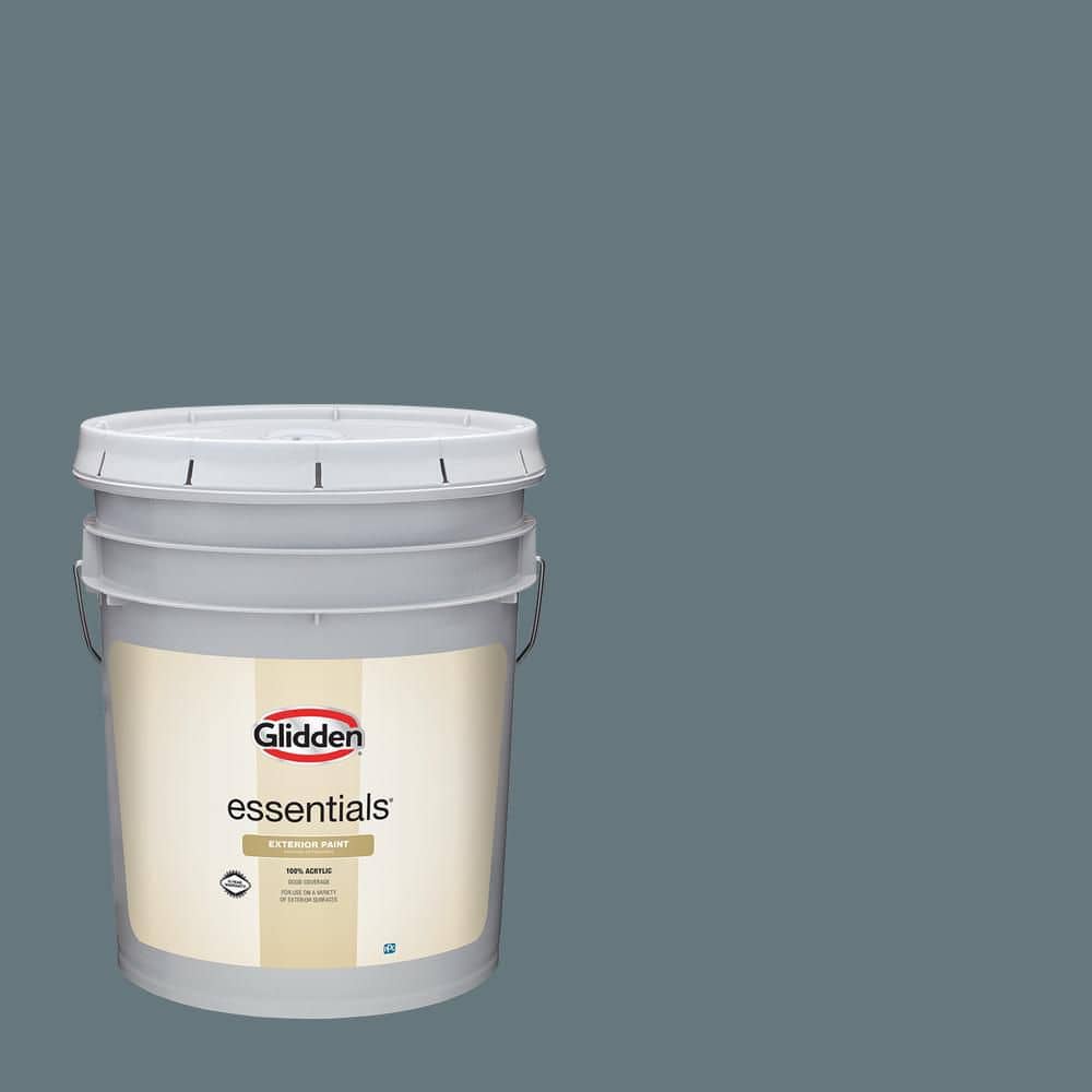 Glidden Essentials 5 gal. PPG1037-5 Night Rendezvous Flat Exterior Paint