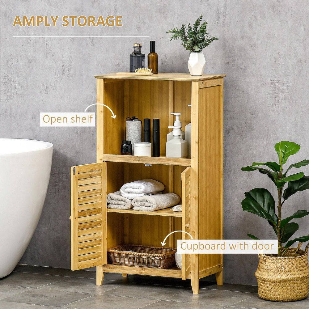 Buruis 19.8 in. W x 10 in. D x 36.3 in. H Yellow Bathroom Linen Cabinet with Multiple Shelves and Doors (3)
