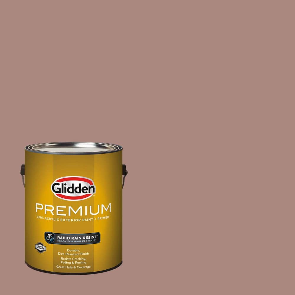 Glidden Premium 1 gal. PPG1060-5 Bedford Brown Flat Exterior Latex Paint