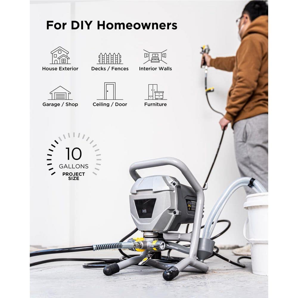 Unbranded 10 gal. Paint Sprayer Airless Sprayer Minimal Overspray Thinning-Free for DIY Painting Projects, Gray (2)