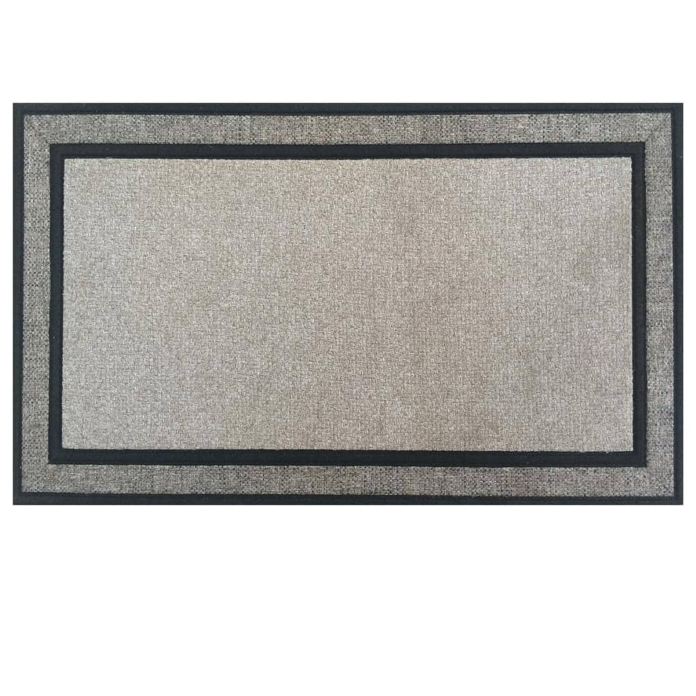 StyleWell Racetrack Gray 18 in. x 30 in. Rubber Non-Slip Indoor Outdoor Door Mat (2)
