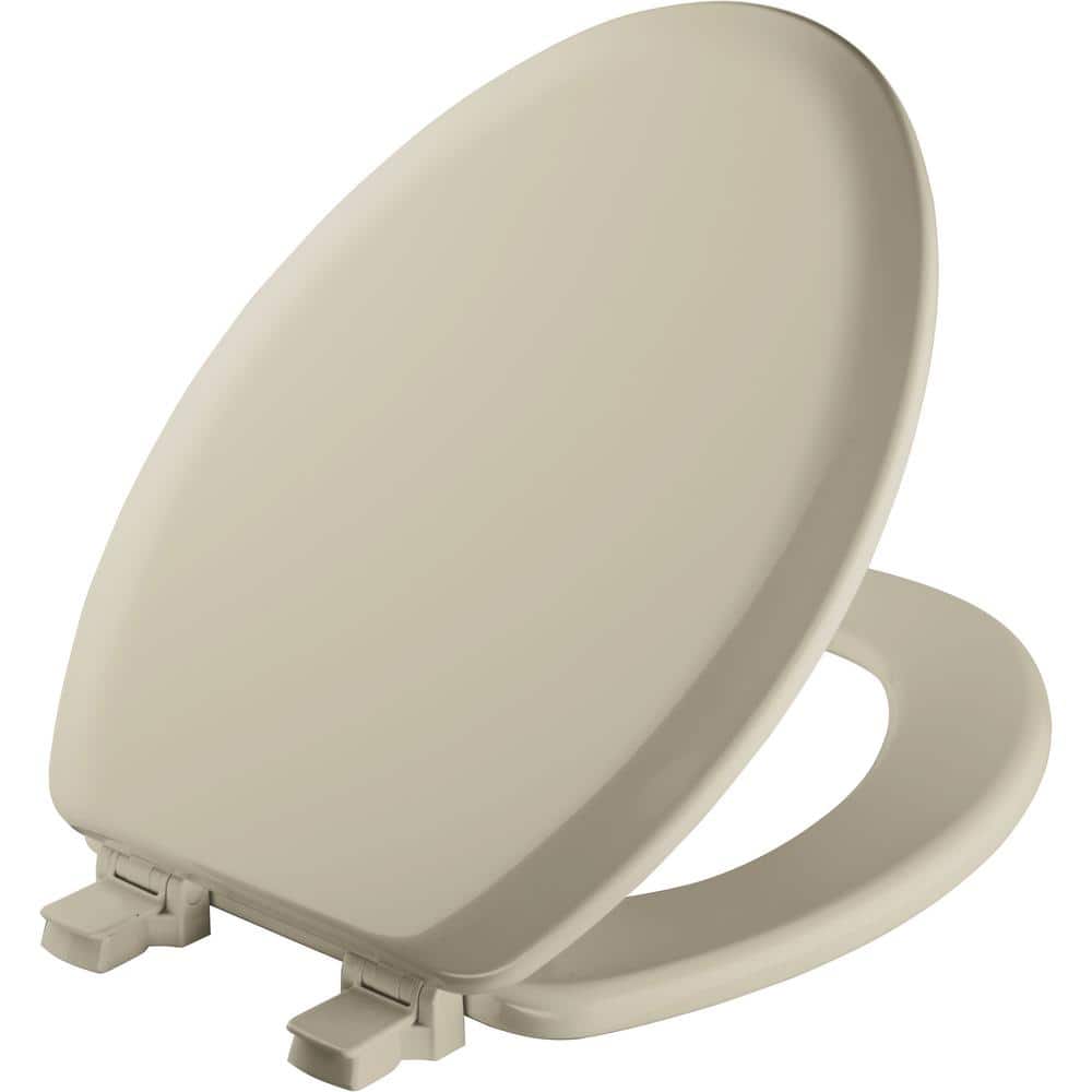 BEMIS Richfield Elongated Enameled Wood Never Loosens and Removes for Easy Cleaning Toilet Seat in Bone (2)